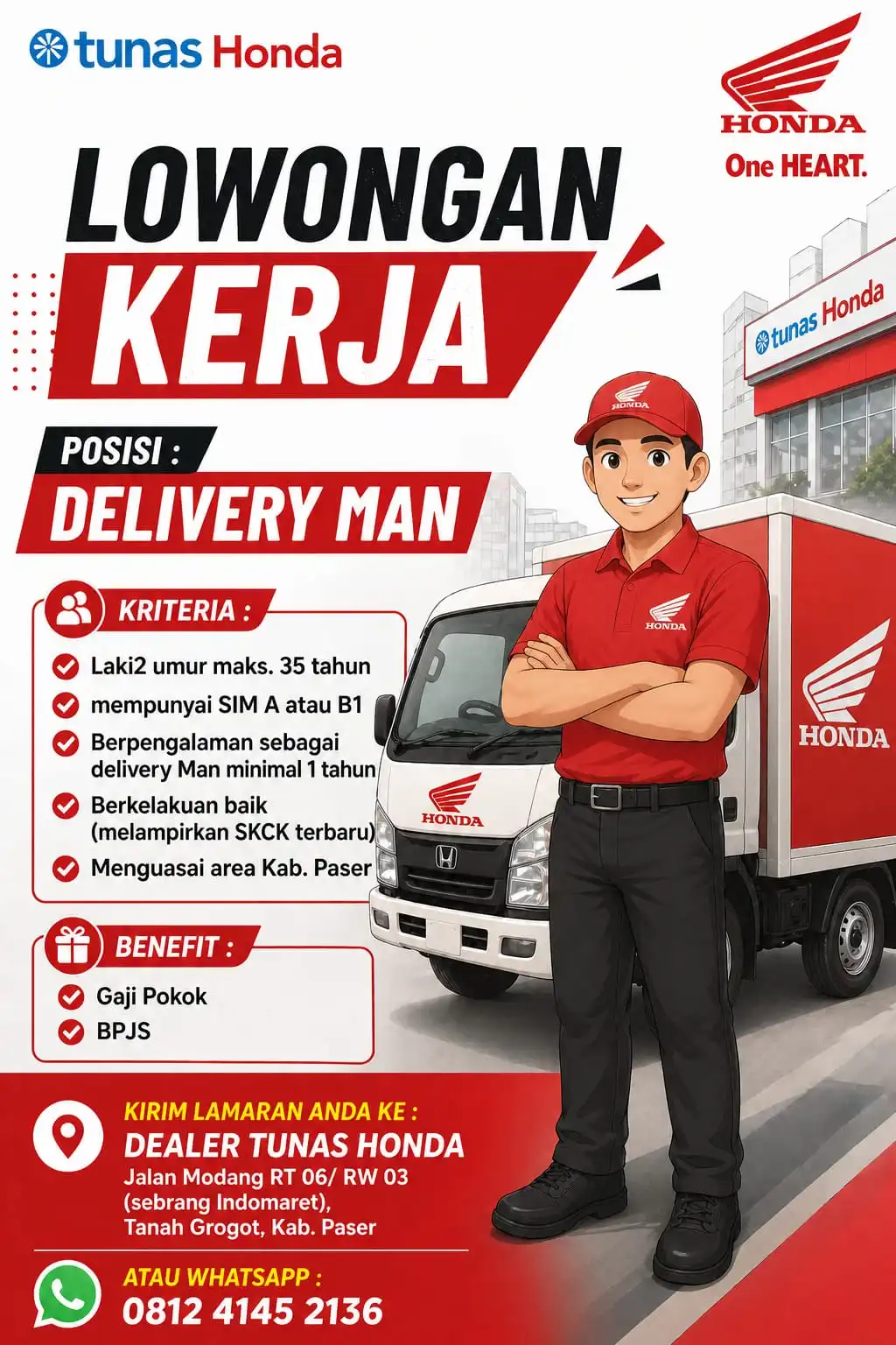 Lowongan Driver Tunas Honda Grogot