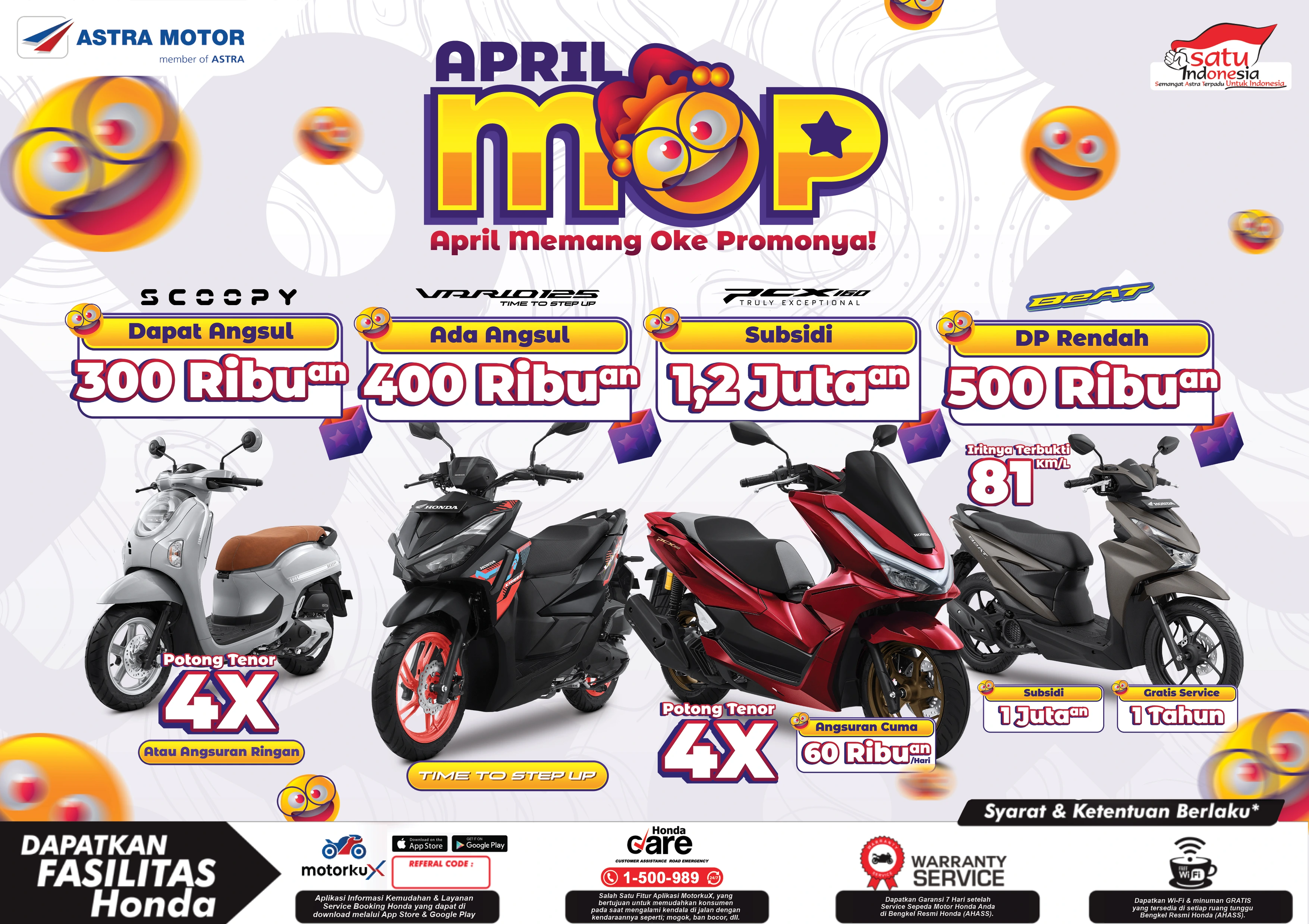 Detail promo dan fasilitas Honda bulan ini